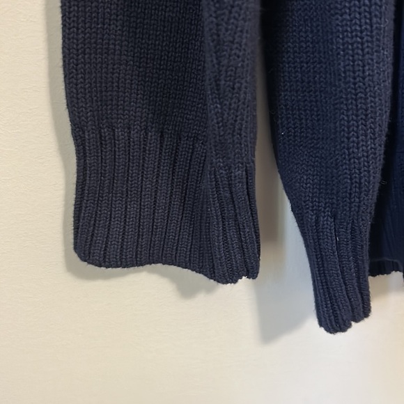 Lauren Ralph Lauren Womens Full Zip Navy Blue Shoulder Patch Knit Sweater Sz 2X - Picture 5 of 13